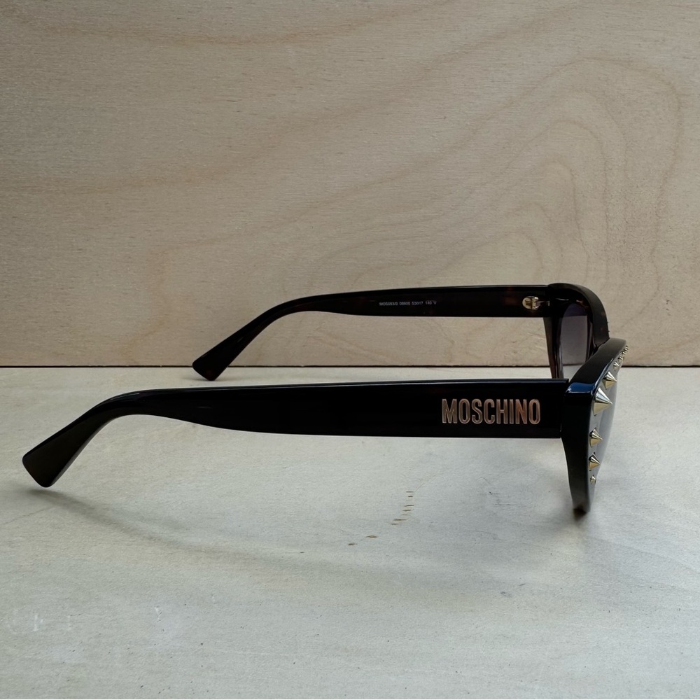 NEW Authentic Moschino Studded Cat Eye Sunglasses Tortoise - Picture 4 of 9
